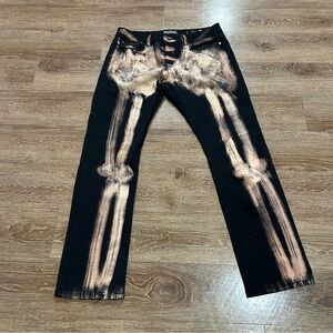 Lip Service Skeleton Skinny Jeans Y2K Streetwear 34x32 Rude Stretch